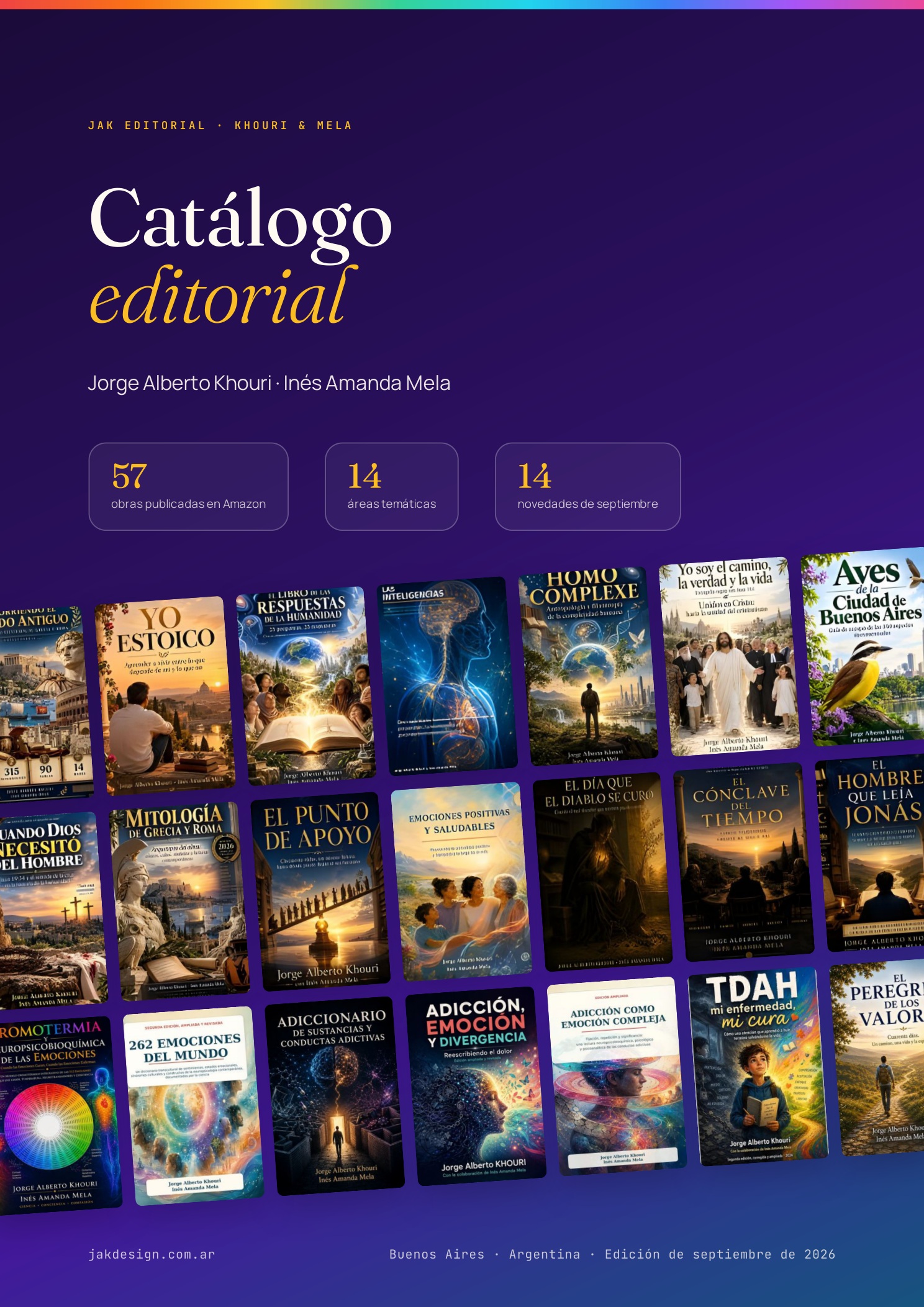 Tapa del catálogo editorial Khouri & Mela en PDF, edición septiembre 2026