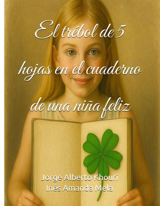 Tapa de El trébol de 5 hojas en el cuaderno de una niña feliz